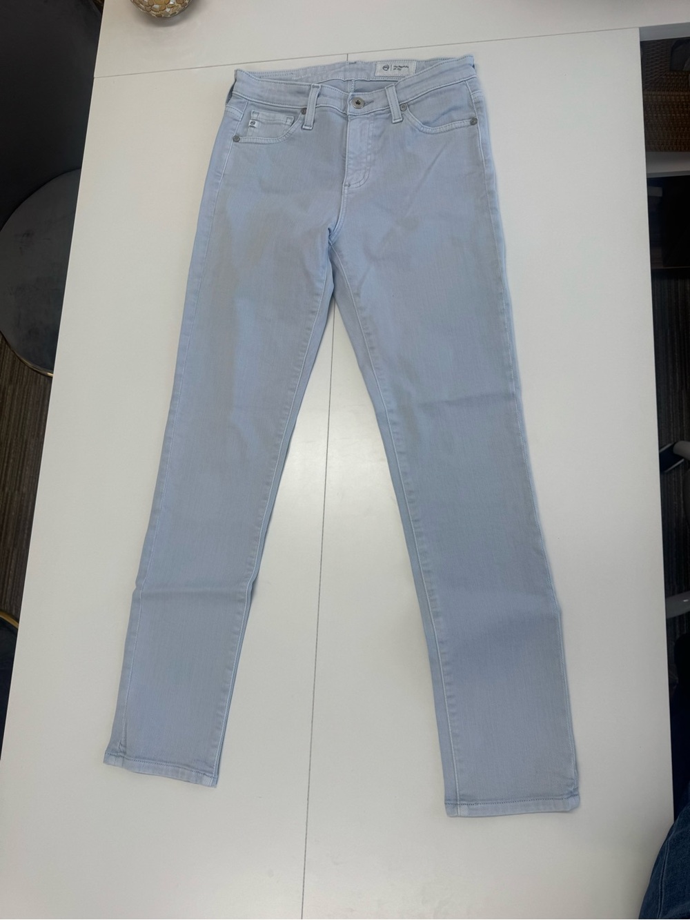AG Denim Farrah Skinny Mid-Rise Ankle Jean - Light Blue